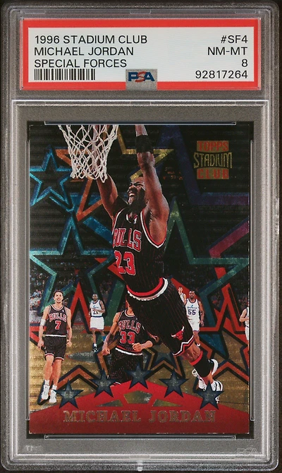 1996 Stadium Club Special Forces Sf4 Michael Jordan PSA 8