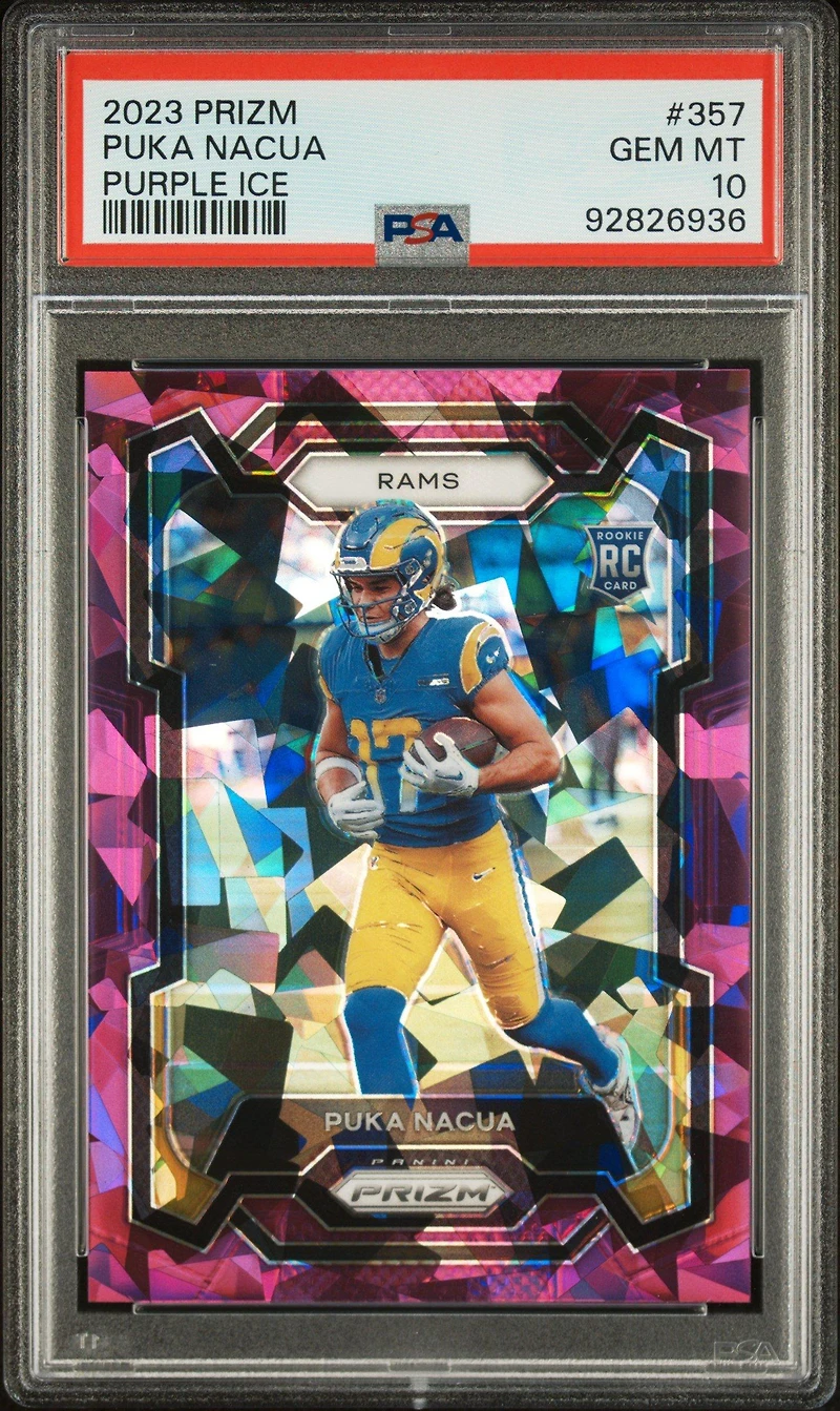 2023 Panini Prizm 357 Puka Nacua Purple Ice PSA 10