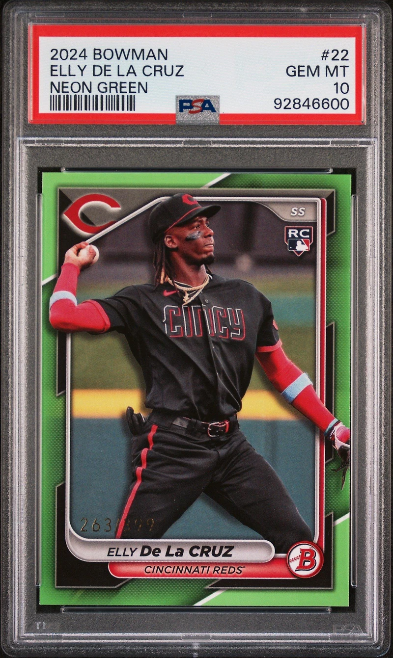 2024 Bowman 22 Elly De La Cruz Neon Green PSA 10