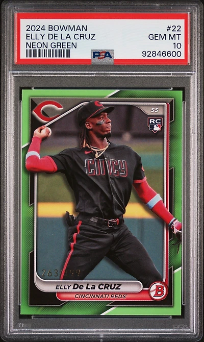 2024 Bowman 22 Elly De La Cruz Neon Green PSA 10