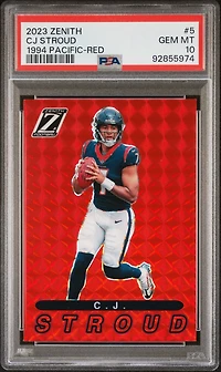 2023 Panini Zenith 1994 Pacific 5 Cj Stroud Red PSA 10