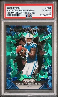2023 Panini Prizm Prizm Break Pb4 Anthony Richardson Green Ice PSA 10