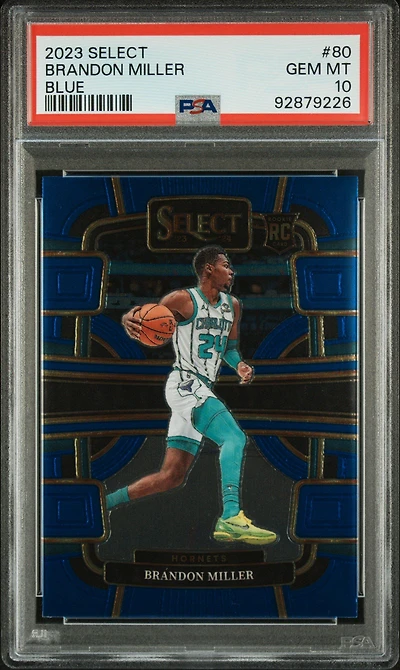 2023 Panini Select 80 Brandon Miller Blue PSA 10