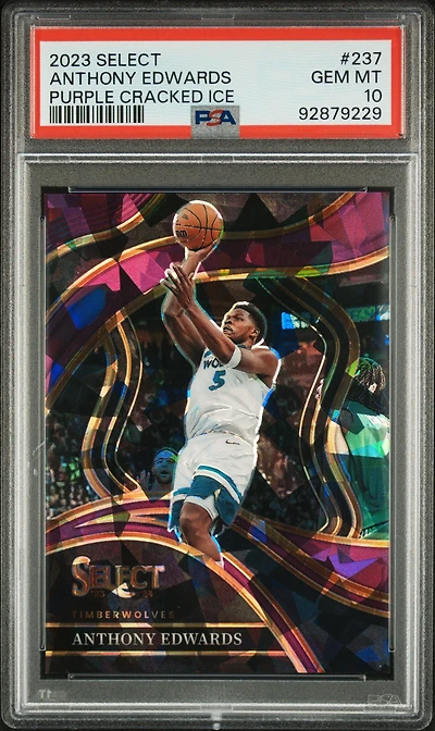 2023 Panini Select Anthony Edwards Cracked Ice PSA 10