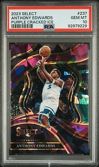 2023 Panini Select 237 Anthony Edwards Purple Cracked Ice PSA 10