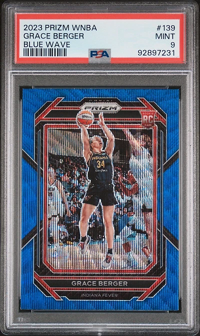 2023 Panini Prizm Wnba 139 Grace Berger Blue Wave PSA 9