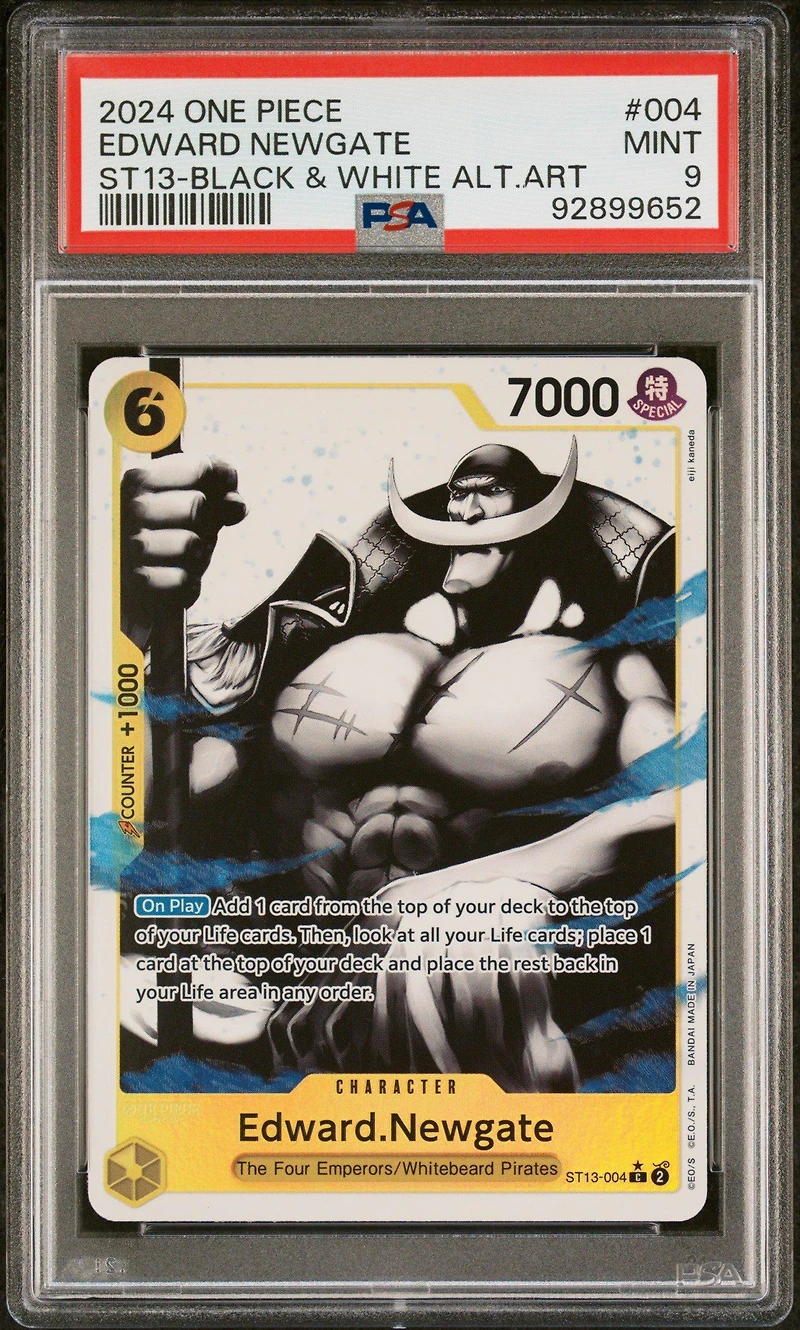 2024 One Piece Ultra Deck-the Three Brothers 004 Edward Newgate Black & White Alternate Art PSA 9