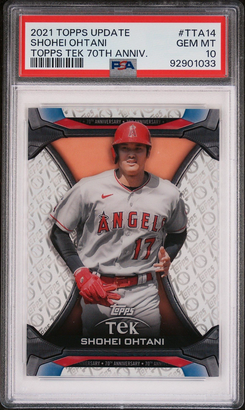 2021 Topps Update Topps Tek 70th Anniversary Tta14 Shohei Ohtani PSA 10