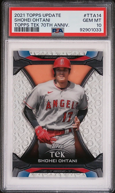 2021 Topps Update Topps Tek 70th Anniversary Tta14 Shohei Ohtani PSA 10