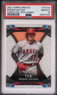 2021 Topps Update Topps Tek 70th Anniversary Tta14 Shohei Ohtani PSA 10