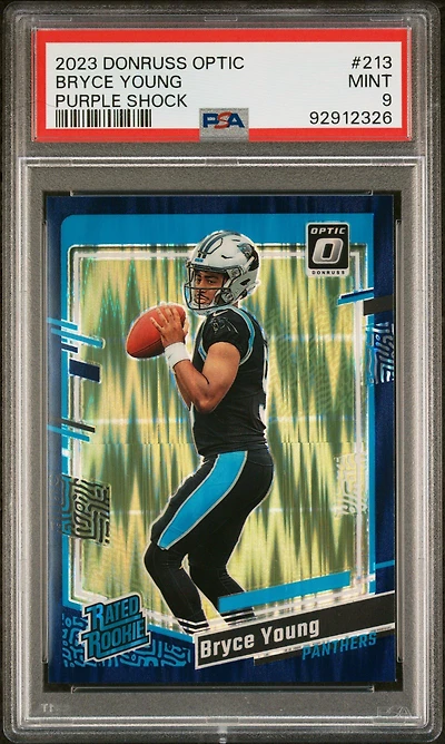 2023 Panini Donruss Optic 213 Bryce Young Purple Shock PSA