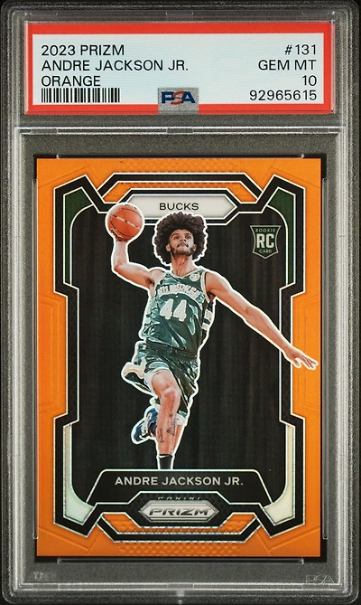 2023 Panini Prizm 131 Andre Jackson Jr. Orange Prizm PSA 10