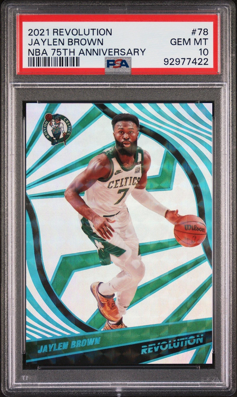 2021 Panini Revolution 78 Jaylen Brown Nba 75th Anniversary PSA 10