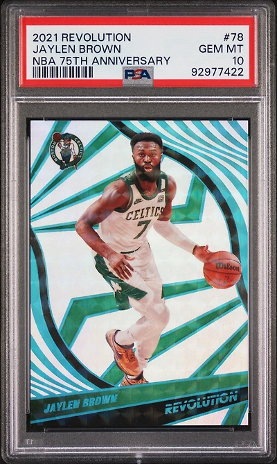 2021 Panini Revolution 78 Jaylen Brown Nba 75th Anniversary PSA 10
