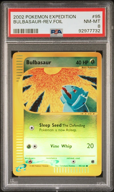 2002 Pokemon Expedition 95 Bulbasaur-reverse Foil PSA 8