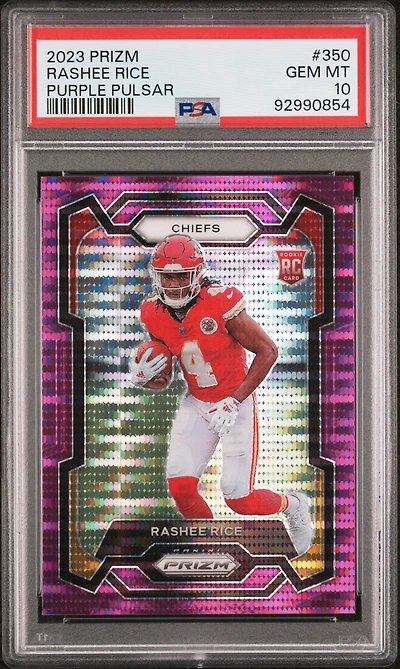 2023 Panini Prizm 350 Rashee Rice Purple Pulsar PSA 10