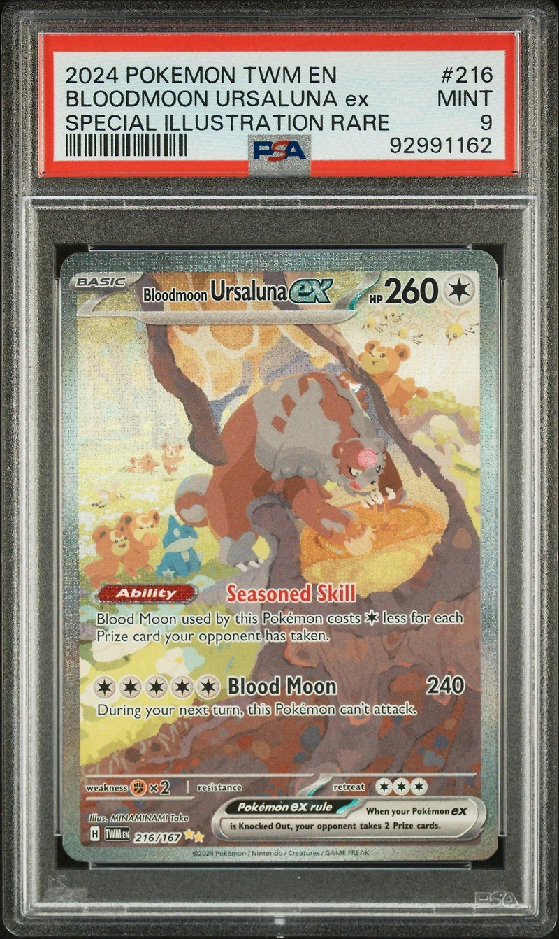 2024 Pokemon Twm En-twilight Masquerade 216 Bloodmoon Ursaluna Ex Special Illustration Rare PSA