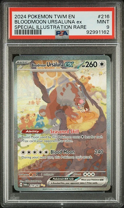 2024 Pokemon Twm En-twilight Masquerade 216 Bloodmoon Ursaluna Ex Special Illustration Rare PSA