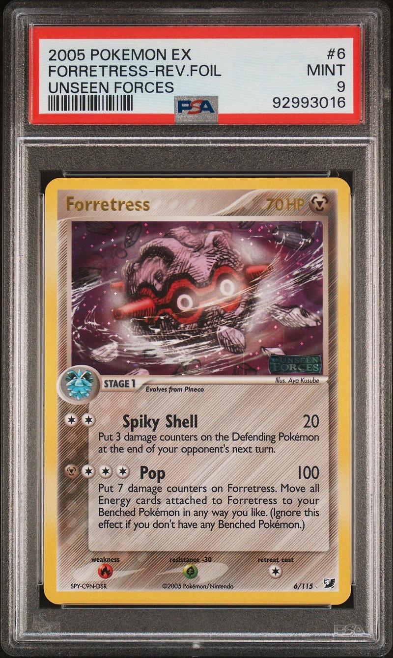 2005 Pokemon Ex Unseen Forces 6 Forretress-reverse Foil PSA 9