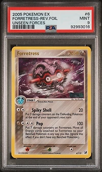 2005 Pokemon Ex Unseen Forces 6 Forretress-reverse Foil PSA 9