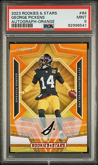 2023 Panini Rookies & Stars 84 George Pickens Signature-orange PSA 9