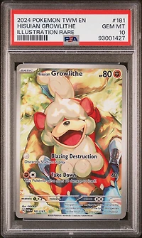 2024 Pokemon Twm En-twilight Masquerade 181 Hisuian Growlithe PSA 10