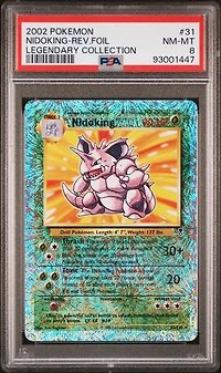 2002 Pokemon Legendary Collection 31 Nidoking-reverse Foil PSA 8