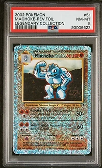 2002 Pokemon Legendary Collection 51 Machoke-reverse Foil PSA 8