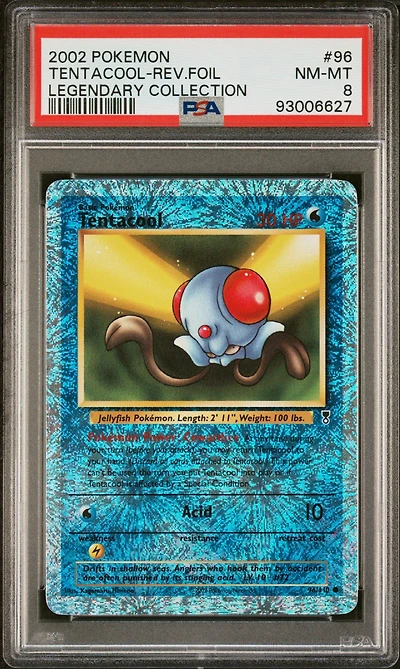 2002 Pokemon Legendary Collection 96 Tentacool-reverse Foil PSA 8