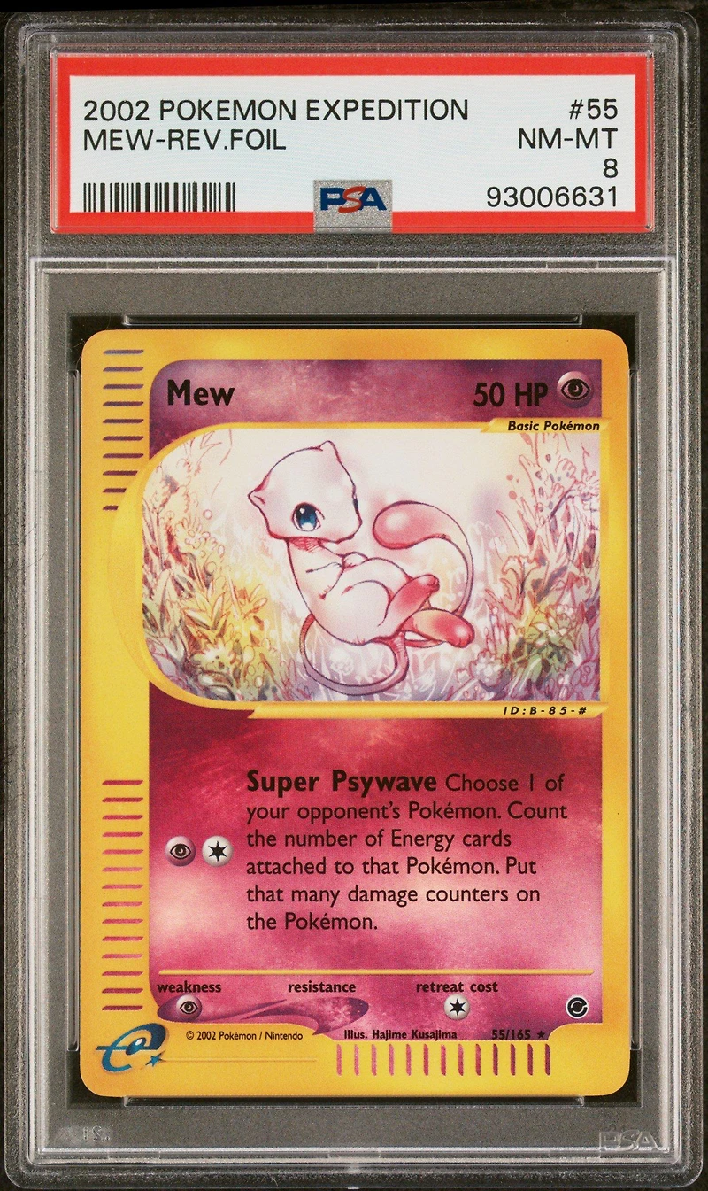 2002 Pokemon Expedition 55 Mew-reverse Foil PSA 8