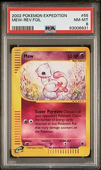 2002 Pokemon Expedition 55 Mew-reverse Foil PSA 8