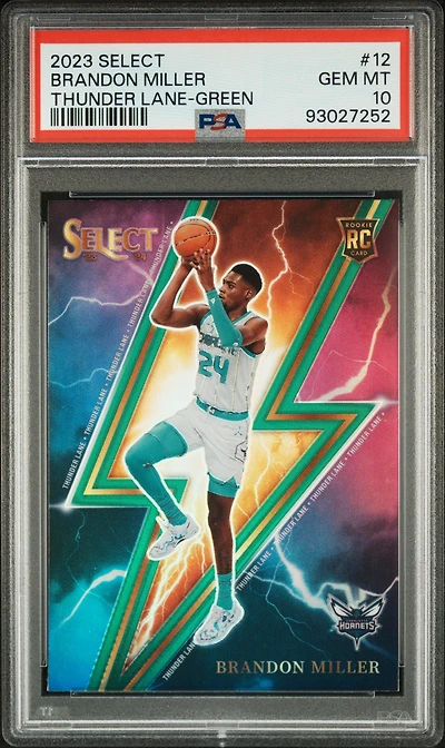 2023 Panini Select Thunder Lane 12 Brandon Miller Green Prizm PSA 10