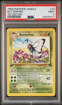 1999 Pokemon Jungle 33 Butterfree 1st Edition PSA 9