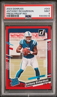 2023 Panini Donruss 343 Anthony Richardson Press Proof Red PSA 9