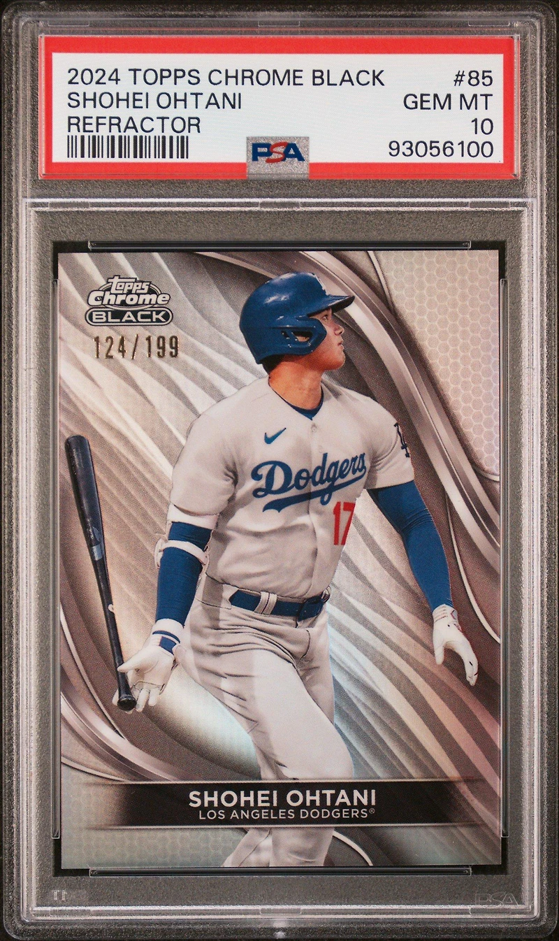 2024 Topps Chrome Black 85 Shohei Ohtani Refractor PSA 10