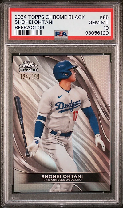 2024 Topps Chrome Black 85 Shohei Ohtani Refractor PSA 10