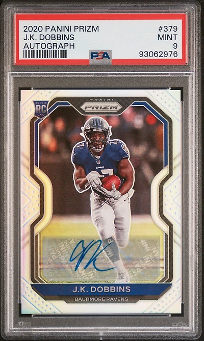 2020 Panini Prizm 379 J.k. Dobbins Autograph PSA 9