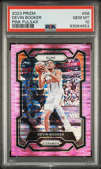 2023 Panini Prizm 58 Devin Booker Pink Pulsar PSA 10