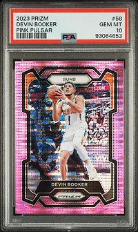 2023 Panini Prizm 58 Devin Booker Pink Pulsar PSA 10