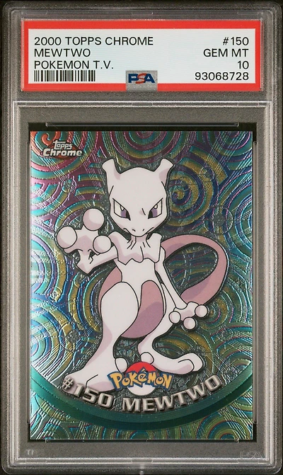 2000 Topps Chrome Pokemon T.v. 150 Mewtwo PSA 10