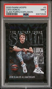 2020 Panini Hoops Slam 5 Luka Doncic Purple Explosion PSA 9