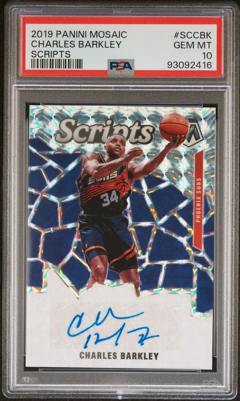 2019 Panini Mosaic Scripts Sccbk Charles Barkley PSA 10