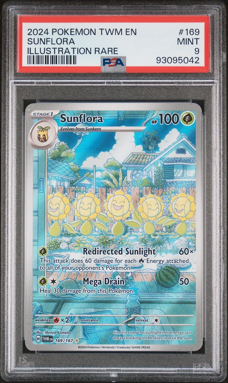 2024 Pokemon Twm En-twilight Masquerade 169 Sunflora Illustration Rare PSA