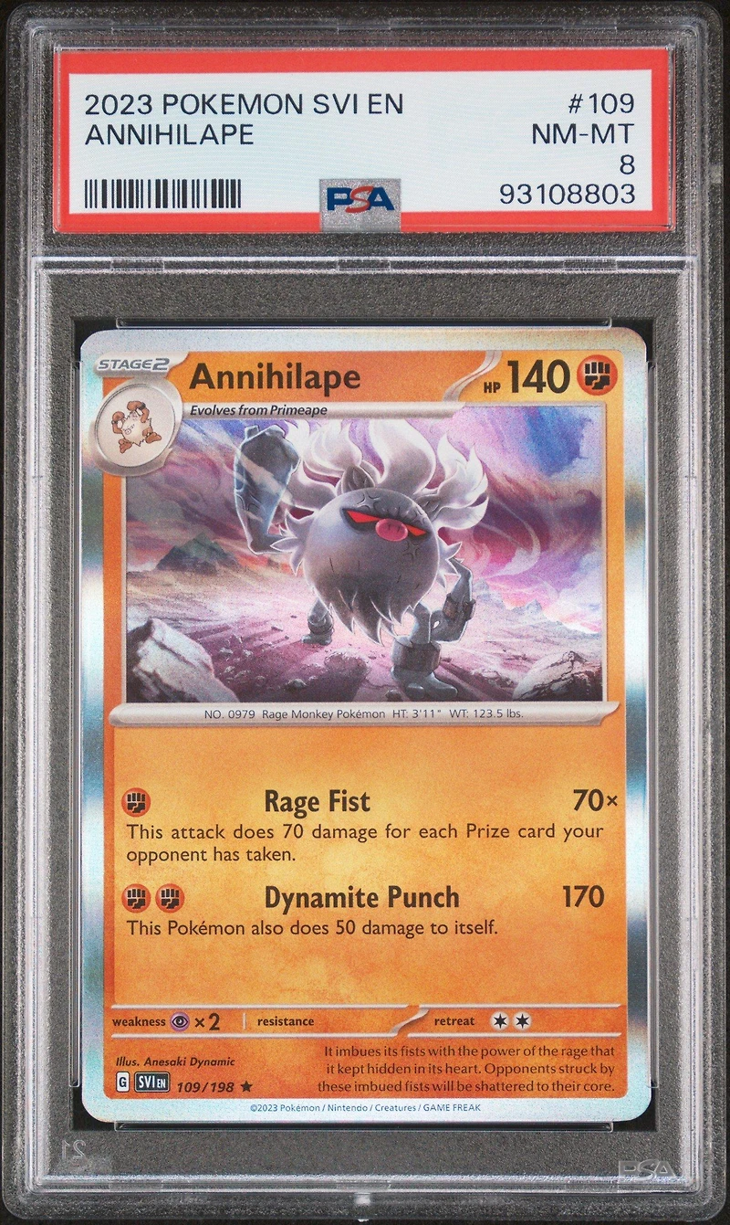 2023 Pokemon Svi En-scarlet & Violet 109 Annihilape PSA 8