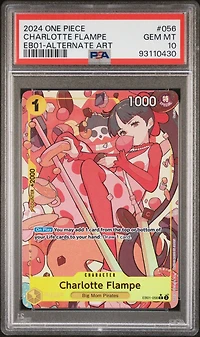 2024 One Piece Eb01-extra Booster -memorial Collection- 056 Charlotte Flampe Alternate Art PSA 10