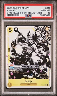 2023 One Piece Japanese Ultimate Deck-the Three Brothers 016 Yamato Black & White Alternate Art PSA 10