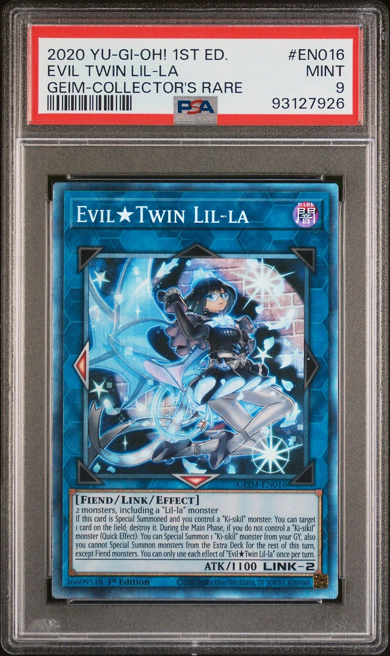 2020 Yu-gi-oh! Genesis Impact En016 Evil Twin Lil-la 1st Edition-collector's Rare PSA 9