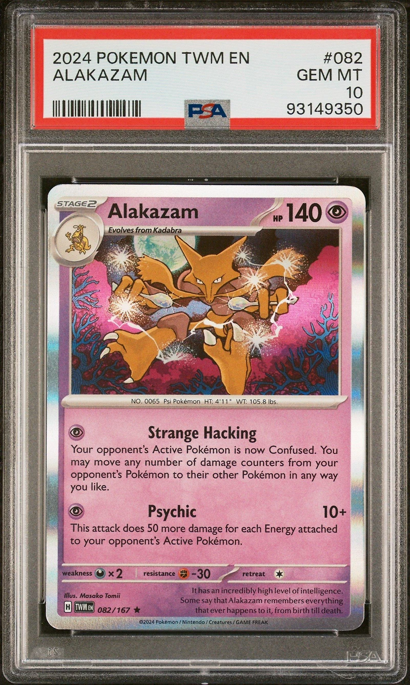 2024 Pokemon Twm En-twilight Masquerade 082 Alakazam PSA 10
