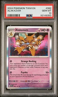 2024 Pokemon Twm En-twilight Masquerade 082 Alakazam PSA 10
