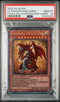 2024 Yu-gi-oh! Stainless Steel Egyptian God Cards Saint Dragon-the God Of Osiris PSA 10